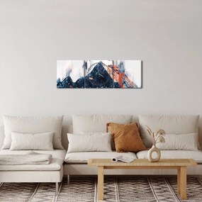 Obraz - Abstraktná hora (s hodinami) (90x30 cm)