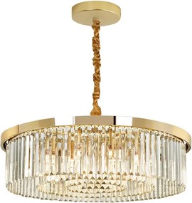 Toolight Toolight, krištáľové závesné svietidlo 8xE14, APP1531-8CP4, zlatá, OSW-06165