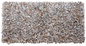 Kožený koberec 80 x 150 cm svetlobéžový MUT Beliani