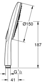 GROHE 26554LS0 - Ručná sprcha RAINSHOWER SMARTACTIVE 150 mm biela