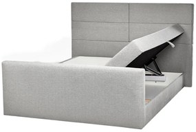Kontinentálna posteľ s úložným priestorom 160 x 200 cm svetlosivá ARISTOCRAT Beliani
