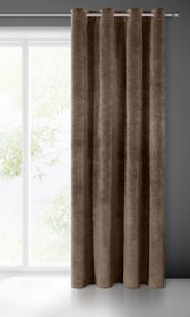 Dekorstudio Záves VILLA z exkluzívneho zamatu 140 x 250 cm v hnedej farbe - dekoračné kolieska
