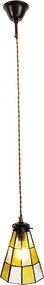 Závěsná lampa Tiffany Hnědá, Bílá 15*115 cm E14/max 1*25W - Ř 15*115 cm E14/max 1*25W