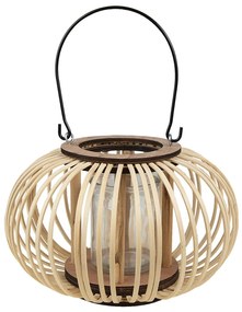 Prírodný drevený lampáš Bamboo - Ø25*15 cm