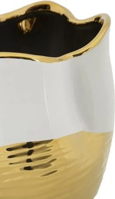 Váza Lux 25 cm zlatá/biela