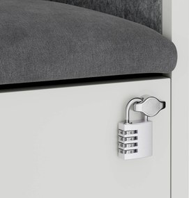 Akustická kabína SALLY MentalBox 600 mm – biely korpus, sivé sedadlo