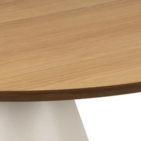 BOSCO Prírodný dub / béžová noha (Kašmír) – OKRÚHLY KÁVOVÝ STOLÍK 65 cm, KONFERENČNÝ STOLÍK DO OBÝVAČKY, DYHA