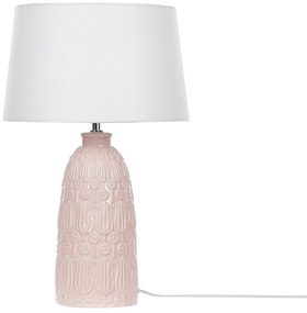Keramická stolná lampa ružová ZARIMA Beliani