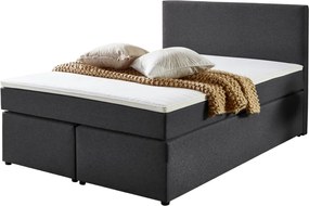 Posteľ boxspring Aston 140x200 cm, antracitovo šedá látka