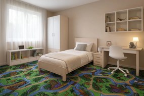 Vopi, Detský metrážny koberec Dino - neúčtujeme odrezky z role, na mieru, šíře 1,33m,1m,2m,3m,4m,na mieru, neúčtujeme odrezky, viacfarebná, filc, detská izba