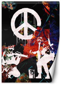 Fototapeta, Banksy Graffiti Válka Mír - 150x210 cm