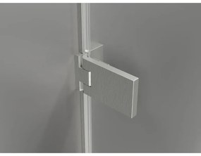Mexen, Mexen Lunar-F pravé sklápacie sprchové dvere 75 cm, transparentné, brúsený nikel - 836-075-000-97-00-P