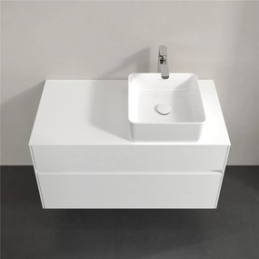 VILLEROY &amp; BOCH Collaro závesná skrinka pod umývadlo na dosku (umývadlo vpravo), 2 zásuvky, 1000 x 500 x 548 mm, White Matt, C04000MS
