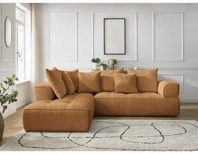 Ženilková rohová pohovka v horčicovej farbe (ľavý roh/do L) Whesley – Bobochic Paris