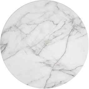 Biely/v zlatej farbe okrúhly konferenčný stolík s doskou v dekore mramoru ø 79 cm Gwyneth – CosmoLiving by Cosmopolitan