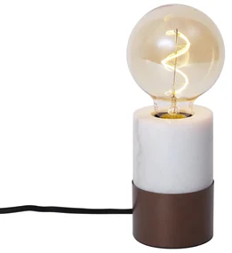 Moderná stolná lampa bronzová s bielym mramorom - Marissa