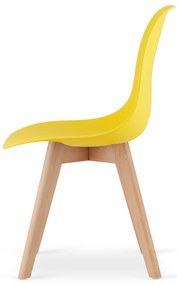 Žltá stolička KITO s bukovými nohami