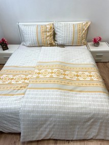 Obliečky bavlnené Angelika gold - 1x Vankúš 90x70cm, 1x Paplón 140x200cm