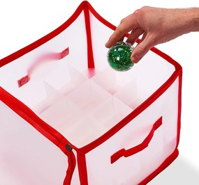 Vianočný úložný box na banky, gule a vianočné ozdoby, na 64 kusov