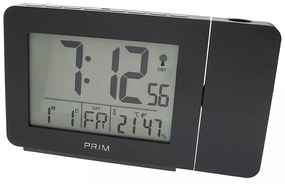 Rádiom riadený budík s laserovou projekciou PRIM C02.4297.90 – čierny, teplomer a vlhkomer