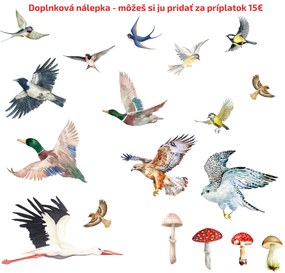 PIPPER. Textilná nálepka na stenu "Les so zvieratkami"