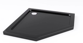 Rea Diamond Black, päťuholníkový sprchový kút 80 x 80 cm, 6mm číre sklo, čierna matná, REA-K6900
