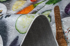 Protišmykový koberec / behúň ANDRE 33580 strieborný / zelený