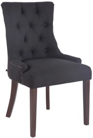 Jedálenská stolička Aberdeen ~ látka, drevené nohy antik tmavé - Čierna