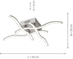 Leuchten Direkt 15131-55 - LED Prisadený luster WAWE 4xLED/4,6W/230V matný chróm