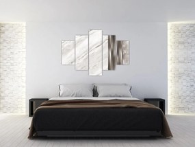 Obraz - Mramor so striebornými linkami (150x105 cm)