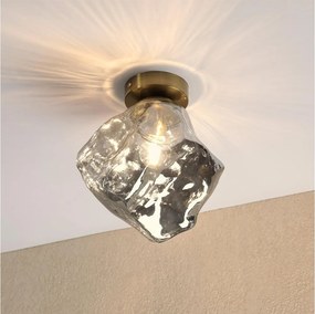 Stropné svietidlo CRISTAL 1xE14/15W/230V mosadz/dymovo-čierna