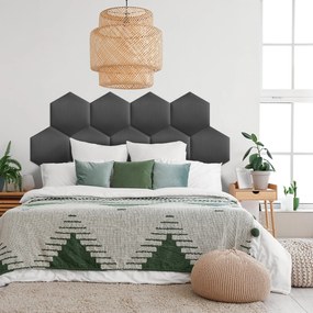 Zástena za posteľ - Šesťuholník - 30x26cm Farba: Grafit, Rozmer: 30x26