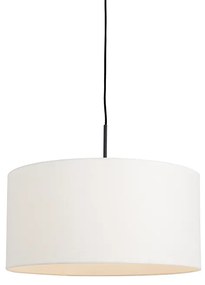 Moderné závesné svietidlo čierne s bielym tienidlom 50 cm - Combi 1