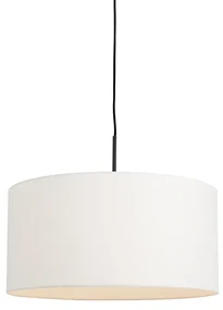 Moderné závesné svietidlo čierne s bielym tienidlom 50 cm - Combi 1