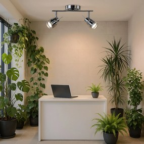 Toolight - Stropné/nástenné svietidlo typu reflektor 2-bodové 2xGU10 392197, chrómová, OSW-08482