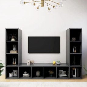 TV skrinky 3 ks sivé 142,5x35x36,5 cm drevotrieska 3079954