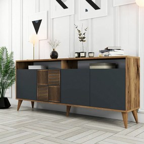 Skrinka Milan 2 Walnut and Anthracite