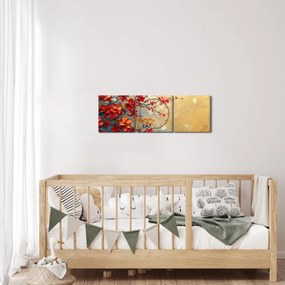 Obraz - Kvitnúci strom (s hodinami) (90x30 cm)