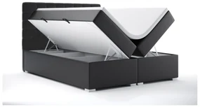 Manželská posteľ Boxspring 160 cm Clady (čierna ekokoža) (s úložným priestorom). Akcia -20%. Vlastná spoľahlivá doprava až k Vám domov. 1044199