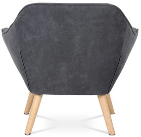 Autronic - Kreslo, poťah tmavo sivá látka, drevené nohy, masív kaučukovník - AK-321 GREY2