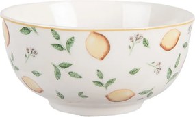 Biela porcelánová miska s citrónmi Lemons & Leafs - Ø 14*7 cm / 500 ml