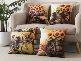 XPOSE® Set obliečok na vankúš HELIANTHUS (digitálna tlač) 43x43 cm - set 4 ks