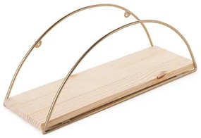 Nástenná polica 45x18 cm dub/zlatá