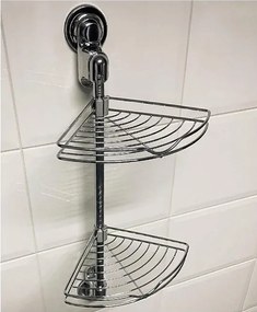 Rohová polička do kúpeľne CORNE 68 cm, strieborná