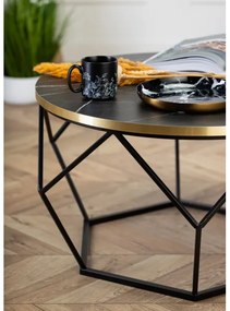 Konferenčný stolík DIAMOND 40x70 cm čierna/zlatá