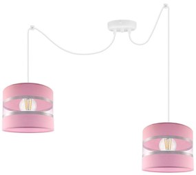 Závesné svietidlo Elegance Spider, 2x textilné tienidlo (mix 8 farieb), w