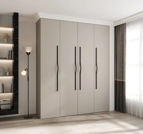 Šatníková skriňa 200 cm Carmela 40-2 (kašmír + čierna). Akcia -20%. Vlastná spoľahlivá doprava až k Vám domov. 1126587