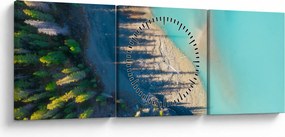 Obraz - Pohľad na jazero (s hodinami) (90x30 cm)