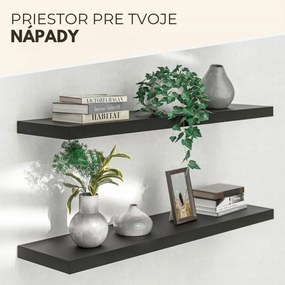 Nástenná polica FIGO + konzola, 90cm, čierna Casaria