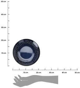 Kameninový tanier Drops, (fi) 21 cm, tmavomodrý